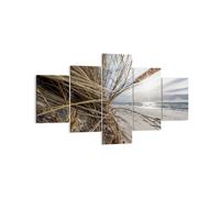 Quadro su Tela 125x70cm Costa Prospettiva Erba Stampe Immagini Quadri Murale