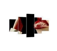 Quadro su Tela 125x70cm Donna labbra rosse rossetto faccia Stampe Murale