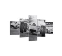 Quadro su Tela 125x70cm Formula 1 in bianco e nero Stampe Immagini Quadri Murale