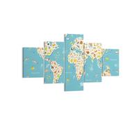 Quadro su Tela 125x70cm geografia globo grafico illustrazione Stampe Murale