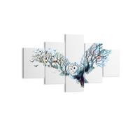 Quadro su Tela 125x70cm Gufo selvatico foresta volo Stampe Immagini Murale