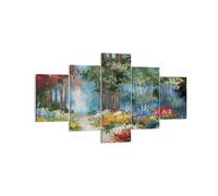 Quadro su Tela 125x70cm Impressionismo Natura Foresta Stampe Immagini Murale