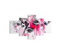 Quadro su Tela 125x70cm Le donne volti occhi illustrazione Stampe Murale