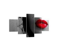 Quadro su Tela 125x70cm Le labbra rosse i capelli scuri il modello l'amore