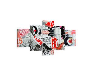 Quadro su Tela 125x70cm Le parole modelli cuori rivista Stampe Immagini Murale