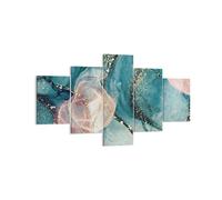 Quadro su Tela Liquido Oro Rosa Stampe da Parete 125x70cm Quadri Moderni Soggiorno Camera da Letto Cucina Set 5 pezzi Piccoli Decorazione Murale Wall Art Canvas Grafica Immagini EA125x70-4817