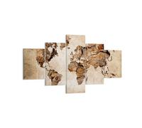 Quadro su Tela 125x70cm mappa mondo moderno Stampe Immagini Quadri Murale