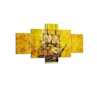 Quadro su Tela 125x70cm Nave pirata oceano tesoro Stampe Immagini Quadri Murale
