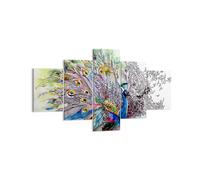 Quadro su Tela 125x70cm pavone piuma colore Stampe Immagini Quadri Murale