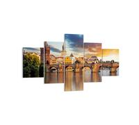 Quadro su Tela 125x70cm Ponte storia fiume Stampe Immagini Quadri Moderni Murale