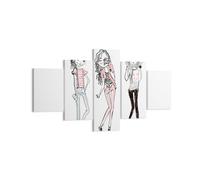 Quadro su Tela 125x70cm Ragazze moda tendenze incontro Stampe Immagini Murale