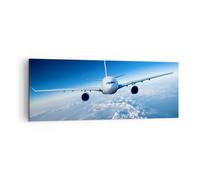 Quadro su Tela 140x50cm Aereo cielo nuvole volo Stampe Immagini Quadri Murale