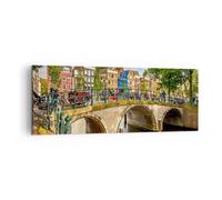 Quadro su Tela 140x50cm Amsterdam archi architettura costruzione Stampe Murale