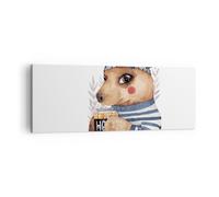 Quadro su Tela 140x50cm Antropomorfizzazione Orso Bambini Stampe Immagini Murale