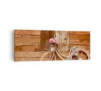 Quadro su Tela 140x50cm Bici fiore cesto vecchio Stampe Immagini Quadri Murale