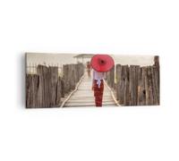 Quadro su Tela 140x50cm Birmania ombrellone ponte Stampe Immagini Quadri Murale