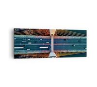 Quadro su Tela 140x50cm Bridge Siekierkowski Varsavia Stampe Immagini Murale