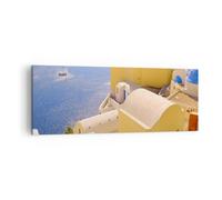 Quadro su Tela 140x50cm Casa appartamento edificio grecia Stampe Immagini Murale