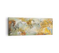 Quadro su Tela 140x50cm Cavalli Galoppo Stampe Immagini Quadri Murale