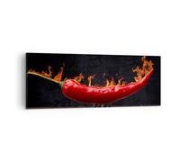 Quadro su Tela 140x50cm Chilli Paprika biologica l'agricoltura Stampe Murale