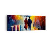 Quadro su Tela 140x50cm Coppia Romantico Camminare Stampe Immagini Quadri Murale