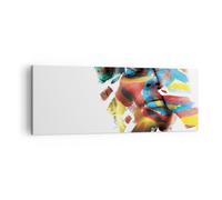 Quadro su Tela 140x50cm Dipinto Viso Moderno Stampe Immagini Quadri Murale
