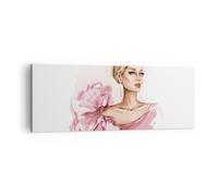 Quadro su Tela 140x50cm Donna artista moda Stampe Immagini Quadri Moderni Murale