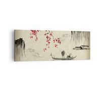 Quadro su Tela 140x50cm Fiore Ciliegie Giappone Stampe Immagini Quadri Murale