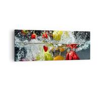 Quadro su Tela 140x50cm Frutta Acqua Splash cibo Stampe Immagini Quadri Murale