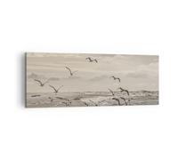 Quadro su Tela 140x50cm Gabbiani Costa Boho Stampe Immagini Quadri Murale