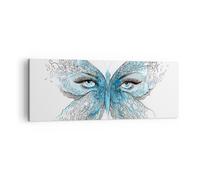 Quadro su Tela 140x50cm illustrazione fronte farfalla ciglio Stampe Murale
