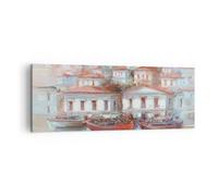 Quadro su Tela 140x50cm Immagine barca a vela porto Stampe Immagini Murale
