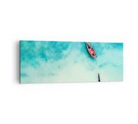 Quadro su Tela 140x50cm Isola barca nave oceano Stampe Immagini Quadri Murale