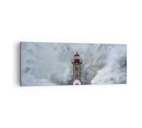 Quadro su Tela 140x50cm Lanterna Mare Tempesta Stampe Immagini Quadri Murale