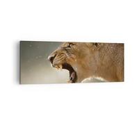 Quadro su Tela 140x50cm Leone Leonessa Zanne Stampe Immagini Quadri Murale