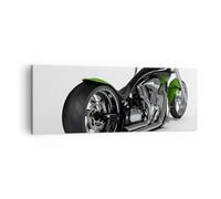 Quadro su Tela 140x50cm Moto cromo tubo viaggio Stampe Immagini Quadri Murale