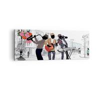 Quadro su Tela 140x50cm Musica Strumenti Via città Stampe Immagini Quadri Murale