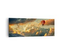 Quadro su Tela 140x50cm nuvole mongolfiera volo Stampe Immagini Quadri Murale