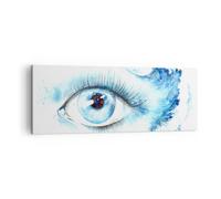 Quadro su Tela 140x50cm Occhio Blu Onda umano Stampe Immagini Quadri Murale