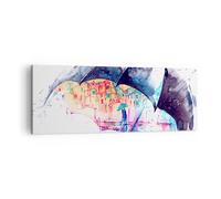 Quadro su Tela 140x50cm Ombrello Pioggia goccia di pioggia bagnato Stampe Murale