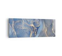Quadro su Tela Oro blu vernice Stampe da Parete 140x50cm Quadri Moderni Soggiorno Camera da Letto Cucina 1 pezzo Grandi XXL Decorazione Murale Wall Art Canvas Grafica Immagini AB140x50-5029