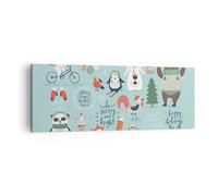 Quadro su Tela 140x50cm Pasqua animali dolce desiderio Stampe Immagini Murale