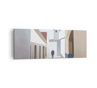 Quadro su Tela 140x50cm Pastello Edifici Architettura Stampe Immagini Murale