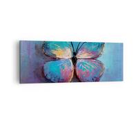 Quadro su Tela 140x50cm Scritto a mano farfalla blu Stampe Immagini Murale