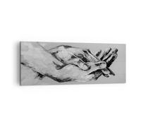 Quadro su Tela Scritto a mano mani bianco e nero Stampe da Parete 140x50cm Quadri Moderni Soggiorno Camera da Letto 1 pezzo Grandi Decorazione Murale Wall Art Canvas Grafica Immagini AB140x50-4566