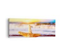 Quadro su Tela 140x50cm Stella marina Spiaggia sabbia oceano Stampe Murale
