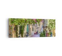 Quadro su Tela 140x50cm Strada decorazione fiori grecia Stampe Immagini Murale