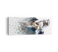 Quadro su Tela 140x50cm testa illusione binocolo uomo Stampe Immagini Murale