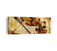 Quadro su Tela 140x50cm Violino strumento note Stampe Immagini Quadri Murale