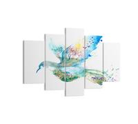 Quadro su Tela 150x100cm Astrazione uccello natura movimento Stampe Murale